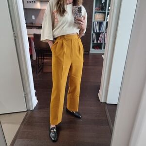 The Frankie Shop Bea high waisted suit pants mustard size XS
